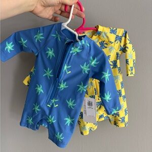 Old Navy Blue and Yellow Kids Rashguard Set